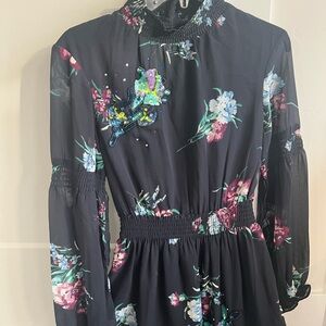 Topshop Black Floral Dress